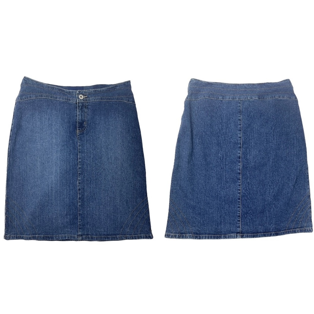 L.A. Blues Vintage Y2K 90s Zip Front Denim Jean Skirt Grunge Streetwear Size 10 - Picture 9 of 14